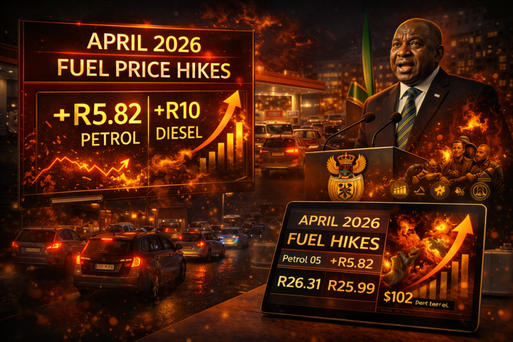 South Africa daily news April 2026 fuel price hikes