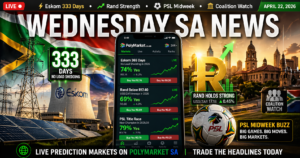 Wednesday South Africa News & Live PolyMarket SA Markets